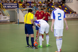 Partido España contra Eslovaquia. 14º Campeonato del Mundo Universitario de Fútbol Sala 2014 (FUTSAL). Antequera. Julio de 2014