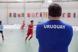 Partido China contra Uruguay. 14º Campeonato del Mundo Universitario de Fútbol Sala 2014 (FUTSAL). Antequera. Julio de 2014