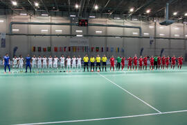 Jugadores de Omán y Bielorrusia. Partido Omán contra Bielorrusia. 14º Campeonato del Mundo Universitario de Fútbol Sala 2014 (FUTSAL). Antequera. Julio de 2014