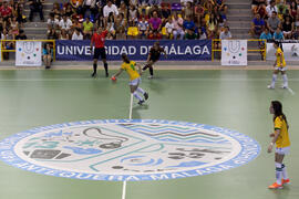 Partido Brasil contra España. 14º Campeonato del Mundo Universitario de Fútbol Sala 2014 (FUTSAL). Antequera. Julio de 2014