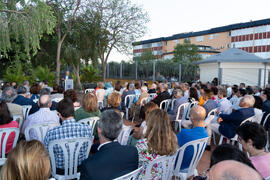 Intervención de José Ángel Narváez. Homenaje al personal jubilado o que cumple 25 años de servicio en la Universidad de Málaga. Jardín Botánico. Junio de 2019