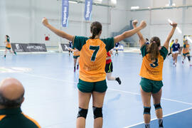 Partido Universidad de Málaga - Universidad de Valencia. Categoría femenina. Campeonato Europeo Universitario de Balonmano. Antequera. Julio de 2017
