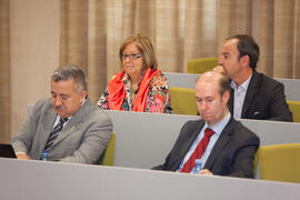 Asistentes a la segunda sesión del X Pleno del Consejo Universitario Iberoamericano (CUIB) en la Universidad de Málaga. Rectorado. Marzo de 2012