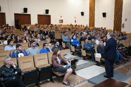 Conferencia de José María Gay de Liébana "La economía y las cuentas del fútbol europeo". Paraninfo. Abril de 2016