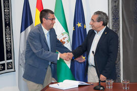 Toma de posesión de Manuel Francisco Jiménez Navarro como nuevo profesor titular de Medicina de la Universidad de Málaga. Edificio del Rectorado.  Julio de 2016