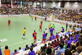 Partido Rusia contra Brasil. 14º Campeonato del Mundo Universitario de Fútbol Sala 2014 (FUTSAL). Antequera. Julio de 2014