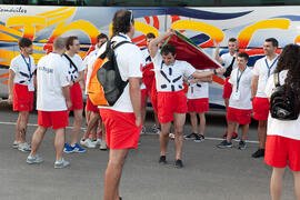 Momentos previos a la ceremonia de apertura del IX Campeonato de Europa Universitario de Fútbol Sala. Antequera. Julio de 2013