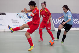 Partido China contra Uruguay. 14º Campeonato del Mundo Universitario de Fútbol Sala 2014 (FUTSAL). Antequera. Julio de 2014