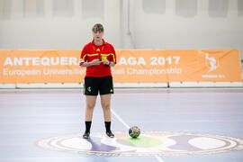 Partido Universidad de Málaga - Universidad de Valencia. Categoría femenina. Campeonato Europeo Universitario de Balonmano. Antequera. Julio de 2017