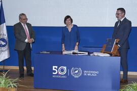 Toma de posesión de María del Carmen Alonso Sánchez como catedrática del Área de Microbiología de la Universidad de Málaga. Toma de posesión de nuevos catedráticos y profesores titulares de la Universidad de Málaga. Paraninfo. Noviembre de 2023