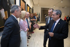 Pedro Duque saluda al equipo de gobierno de la Universidad de Málaga. Edificio del Rectorado. Junio de 2018