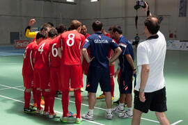 Jugadores de Georgia. Partido Tailandia contra Georgia. 14º Campeonato del Mundo Universitario de Fútbol Sala 2014 (FUTSAL). Antequera. Julio de 2014