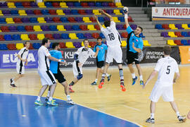 Partido Universidad de Basilea - Universidad de Rzeszow. Categoría masculina. Campeonato Europeo Universitario de Balonmano. Antequera. Julio de 2017
