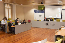 Presentación del XVIII Centenario de la Universidad de Salamanca. X Pleno del Consejo Universitario Iberoamericano (CUIB). Rectorado. Marzo de 2012