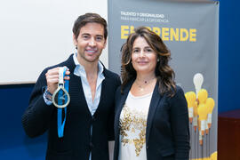 David Meca y Ana José Cisneros. Seminario "Emprende 21". Paraninfo. Noviembre de 2017