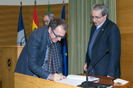 Toma de posesión de Francisco José Palomo Ruiz como nuevo profesor titular del Departamento de Matemática Aplicada de la Universidad de Málaga. Edificio del Rectorado. Marzo de 2017