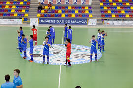 Saludo final. Partido Tailandia contra República Checa. 14º Campeonato del Mundo Universitario de Fútbol Sala 2014 (FUTSAL). Antequera. Julio de 2014