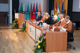 Mesa presidencial en la Apertura del Curso Académico 2016/2017 de la Universidad de Málaga. Salón de actos de la Escuela de Ingenierías Industriales. Septiembre de 2016