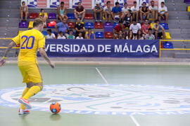 Partido Ucrania contra Brasil. 14º Campeonato del Mundo Universitario de Fútbol Sala 2014 (FUTSAL). Antequera. Julio de 2014