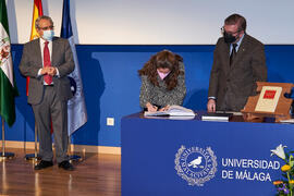 Toma de posesión de María Moreno Oliva como nueva profesora titular del Área de Química Física de la Universidad de Málaga. Paraninfo. Diciembre de 2021