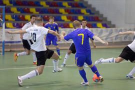 Partido Alemania contra Ucrania. 14º Campeonato del Mundo Universitario de Fútbol Sala 2014 (FUTSAL). Antequera. Julio de 2014