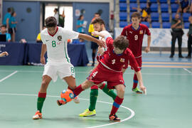 Partido Portugal contra República Checa. 14º Campeonato del Mundo Universitario de Fútbol Sala 2014 (FUTSAL). Antequera. Julio de 2014