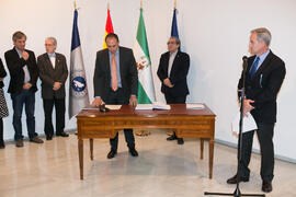 Toma de Posesión de Alfonso Cortés González como Director de Secretariado de Relaciones Institucionales de la Universidad de Málaga. Edificio del Rectorado.  Marzo de 2016