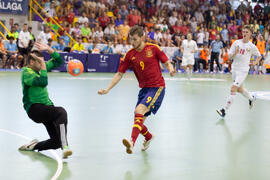 Partido España contra Bielorrusia. 14º Campeonato del Mundo Universitario de Fútbol Sala 2014 (FUTSAL). Antequera. Julio de 2014