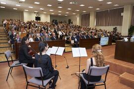 Asistentes a la celebración del 50 Aniversario de la Facultad de Medicina de la Universidad de Málaga. Facultad de Medicina. Octubre de 2022