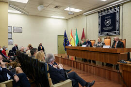 Encuentro con la Ministra de Economía Nadia Calviño en la Facultad de Ciencias Económicas y Empresariales de la Universidad de Málaga. Enero de 2022