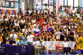Asistentes al partido Rusia contra Brasil. 14º Campeonato del Mundo Universitario de Fútbol Sala 2014 (FUTSAL). Antequera. Julio de 2014