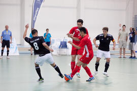 Partido Irán contra Alemania. 14º Campeonato del Mundo Universitario de Fútbol Sala 2014 (FUTSAL). Antequera. Julio de 2014