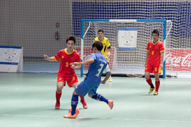 Partido China contra Tailandia. 14º Campeonato del Mundo Universitario de Fútbol Sala 2014 (FUTSAL). Antequera. Julio de 2014