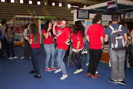 Estand de la Escuela Politécnica Superior. Jornadas de Puertas Abiertas de la Universidad de Málaga. Complejo Polideportivo Universitario. Abril de 2015