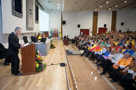 Miguel Porras en la Apertura del Curso Académico 2015/2016 de la Universidad de Málaga. Paraninfo. Septiembre de 2015