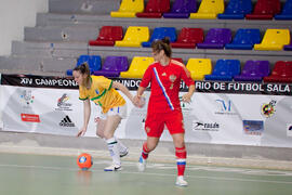 Partido Brasil contra Rusia. 14º Campeonato del Mundo Universitario de Fútbol Sala 2014 (FUTSAL). Antequera. Julio de 2014