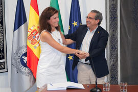 Toma de posesión de Maria Olga Guerrero Pérez como nueva profesora titular de Ingeniería Química de la Universidad de Málaga. Edificio del Rectorado.  Julio de 2016