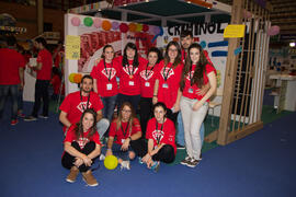Estand de la Facultad de Derecho. Jornadas de Puertas Abiertas de la Universidad de Málaga. Complejo Polideportivo Universitario. Abril de 2015