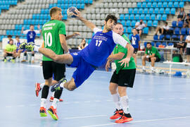 Partido Universidad de Barcelona - Universidad de Rzeszow. Categoría masculina. Campeonato Europeo Universitario de Balonmano. Antequera. Julio de 2017