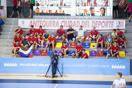 Vista de la grada. Partido Rusia - Polonia. Categoría femenina. Campeonato del Mundo Universitario de Balonmano. Antequera. Julio de 2016
