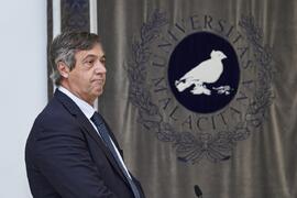 Teodomiro López. Toma de posesión de los nuevos cargos de la Universidad de Málaga. Edificio del Rectorado. Abril de 2024