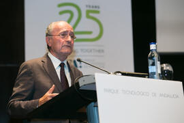 Intervención de Francisco de la Torre. Acto del 25 Aniversario del Parque Tecnológico de Andalucía. Palacio de Ferias y Congresos de Málaga. Noviembre de 2017