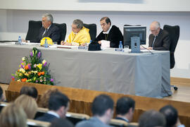 Mesa presidencial en la Apertura del Curso Académico 2015/2016 de la Universidad de Málaga. Paraninfo. Septiembre de 2015