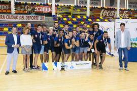 Universidad de Montpellier tercer clasificado en la categoría masculina. Ceremonia de clausura del Campeonato Europeo Universitario de Balonmano. Antequera. Julio de 2017