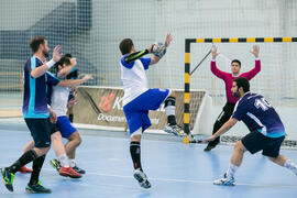 Partido Universidad de Málaga - Universidad de Barcelona. Categoría masculina. Campeonato Europeo Universitario de Balonmano. Antequera. Julio de 2017