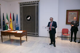 Intervención de José Ángel Narváez. Toma de Posesión de Personal de Administración y Servicios de la Universidad de Málaga. Edificio del Rectorado. Febrero de 2019