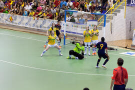 Partido Brasil contra España. 14º Campeonato del Mundo Universitario de Fútbol Sala 2014 (FUTSAL). Antequera. Julio de 2014