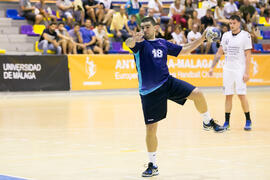 Partido Universidad de Málaga - Universidad de Suceava. Categoría masculina. Campeonato Europeo Universitario de Balonmano. Antequera. Julio de 2017