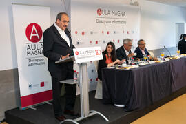 Intervención de Prudencio Escamilla. Desayuno Informativo de Aula Magna con motivo de su XX Aniversario. Consejo de Estudios Sociales y Comercio de la Universidad de Málaga. Mayo de 2018