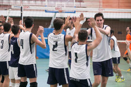 Partido masculino Universidad de Málaga - Universidad de Vigo. Campeonato de España Universitario de Voleibol. Complejo Polideportivo Universitario. Abril de 2018